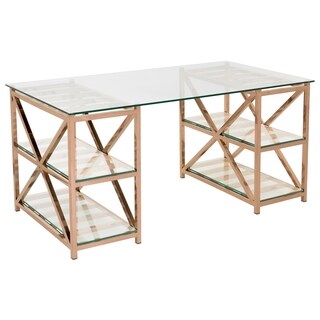 gold computer desk chair safavieh couture high line collection nelson rose gold stainless steel glass top desk clear metal desks computer tables for less overstockcom gold computer desk chair safavieh couture high line collection nelson rose gold stainless steel glass top desk clear metal desks computer tables for less overstockcom